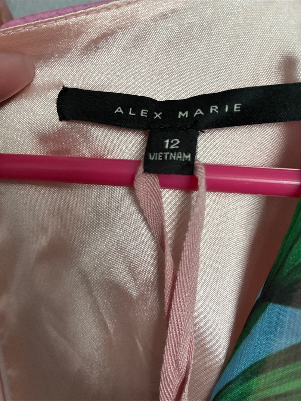 Alex Marie Pink, Green & Blue Floral Wrap Dress - Picture 2 of 4